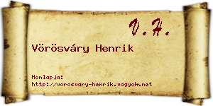 Vörösváry Henrik névjegykártya
