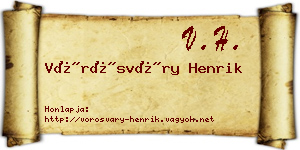 Vörösváry Henrik névjegykártya