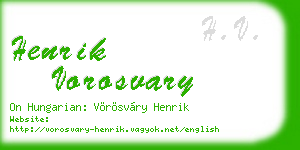 henrik vorosvary business card